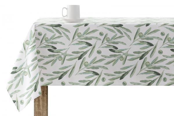 Stoff für Tischdecken Schmutzabweisend Oliven Baumwolle Polyester mit Teflonharz behandelt 140 cm Breite Landhausstil modern