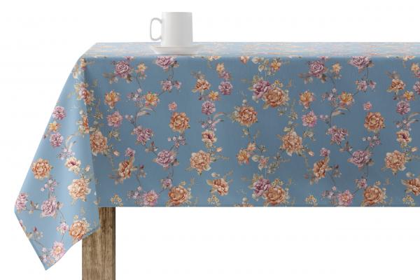 Stoff für Tischdecken Schmutzabweisend Rosen Baumwolle Polyester mit Teflonharz behandelt 140 cm Breite Landhausstil modern