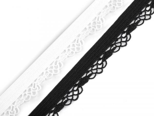 1 m decorative elastic 12 mm wide elastic band laundry rubber white black elastic band