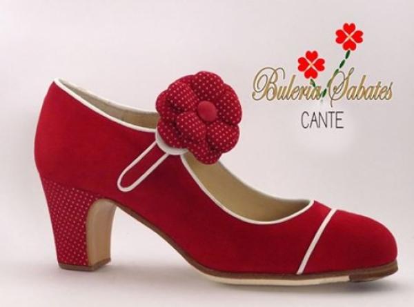 Flamenco shoes model Cante red/white