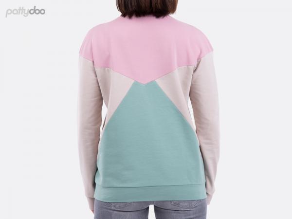 Paper cut pattern Zoey color block sweater by pattydoo