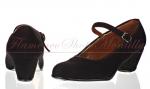 Flamenco Schuhe 250/TC schwarz  Rauhleder benagelt mit Cubano Absatz